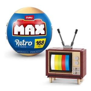 Zuru Max Premium Retro Building Bricks TV Console Television Set 168 pieces NEW